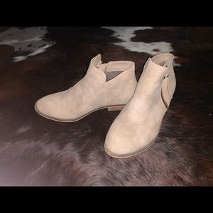 Deep beige colored booties